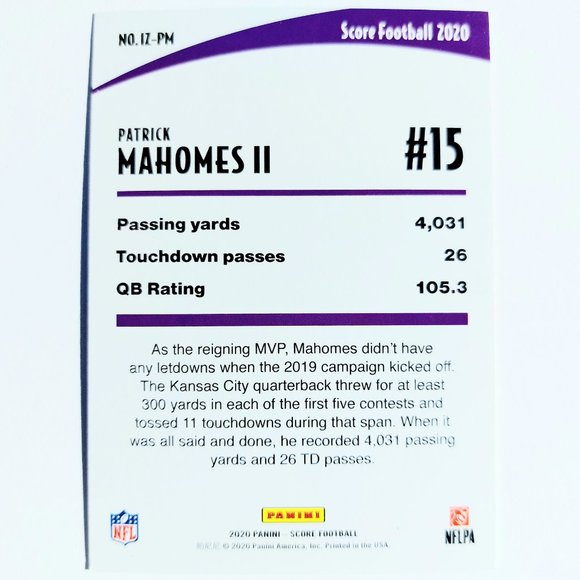 Kansas City Chiefs (Patrick Mahomes II) - FTBL [16_PM4] - Picture 3 of 3